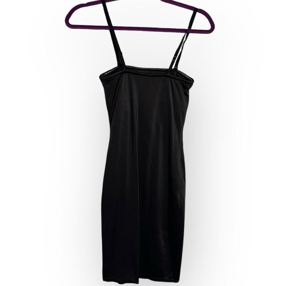 Vanity Fair Slip Dress Lingerie Women's S 36 Black Sexy Underdress Adjustable